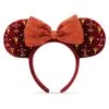 Disney Minnie Holiday Ear Headband With Bow–Cranberry Red