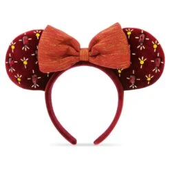 Disney Minnie Holiday Ear Headband With Bow–Cranberry Red