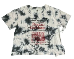 Disney Pirates Of The Caribbean Tie Dye Crop Top Shirt