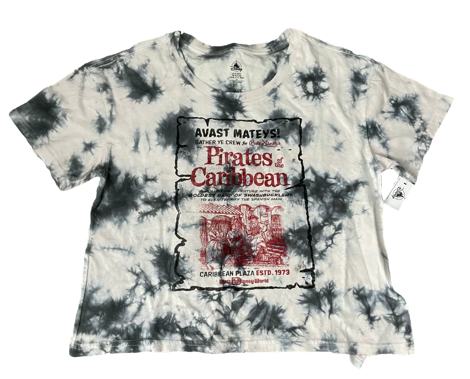 Disney Pirates Of The Caribbean Tie Dye Crop Top Shirt 1 Disney Pirates Of The Caribbean Tie Dye Crop Top Shirt