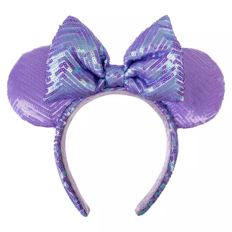 Disney Minnie Mouse Sequin Ear Headband For Adults – Lavender 1 Disney Minnie Mouse Sequin Ear Headband For Adults – Lavender