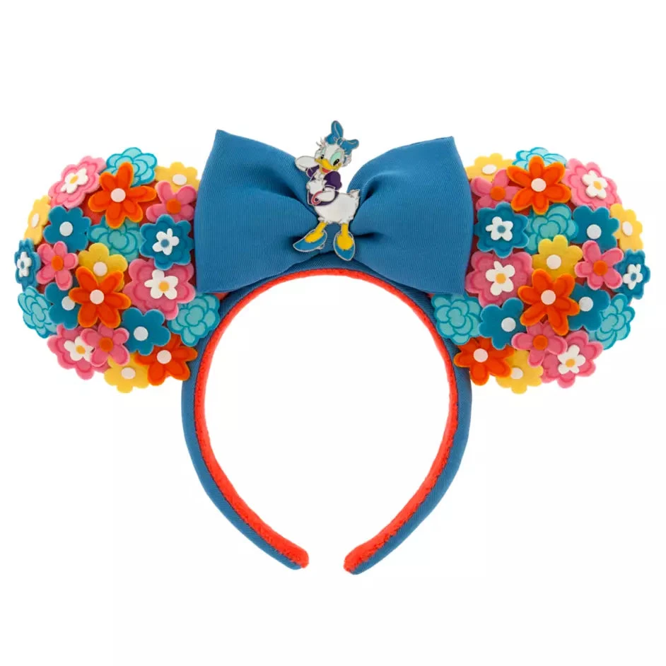 Disney Daisy Duck Flowers Ear Headband For Adults 1 Disney Daisy Duck Flowers Ear Headband For Adults