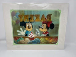 Disney “Baking Them Crazy” Mickey/Minnie 14x18” Matted Print SIGNED Rob Kaz