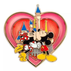 Disney Mickey And Minnie Mouse Kissing Pin