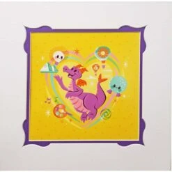 Disney Journey Into Imagination Figment By Caley Hicks 14x14" Matted Print