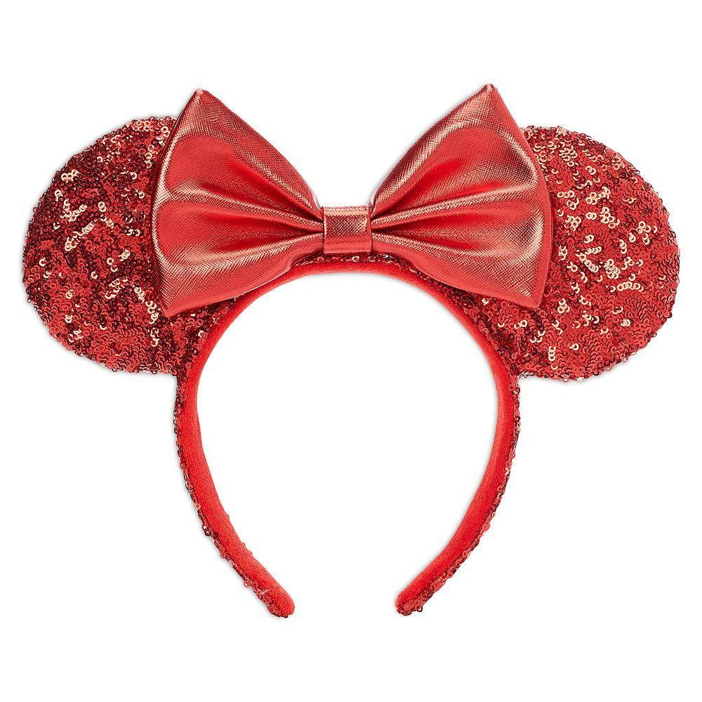 Disney Minnie Mouse Sequined Ear Headband For Adults – Red