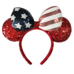 Disney Minnie Mouse Americana Sequined Ear Headband With Bow