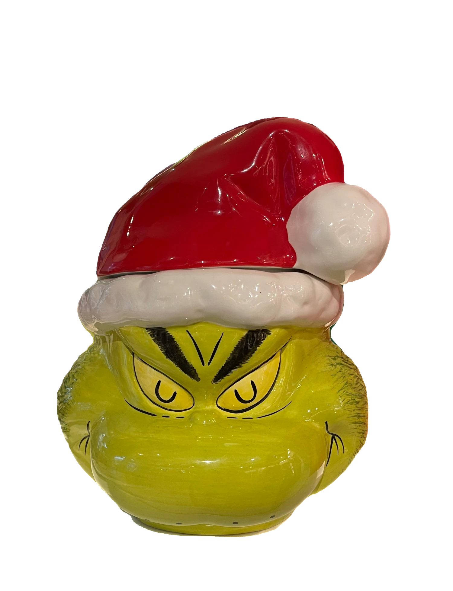Universal Studios Dr. Seuss Grinch Sculpted Cookie Jar With Hat Lid 1 Universal Studios Dr. Seuss Grinch Sculpted Cookie Jar With Hat Lid