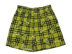 Universal Studios Grinch Plaid Lounge Sleep Boxers Shorts