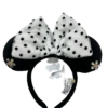 Disney Polka Dot Party Baublebar Black Velvet And Pearl Minnie Ear Headband