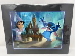 Disney “A Royal Pain” Lilo, Stitch, Castle 14x18” Matted Print SIGNED Rob Kaz