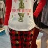Universal Studios Buffalo Plaid Grinch 2 Piece Ladies Pajamas