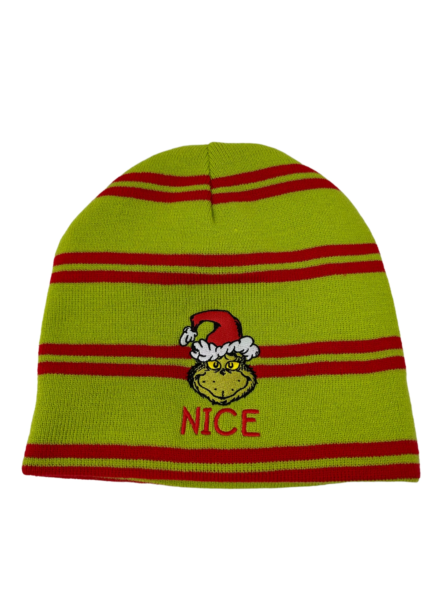 Universal Studio Dr. Seuss Grinch Naughty Nice Reversible Knit Hat 2 Universal Studio Dr. Seuss Grinch Naughty Nice Reversible Knit Hat - Image 2