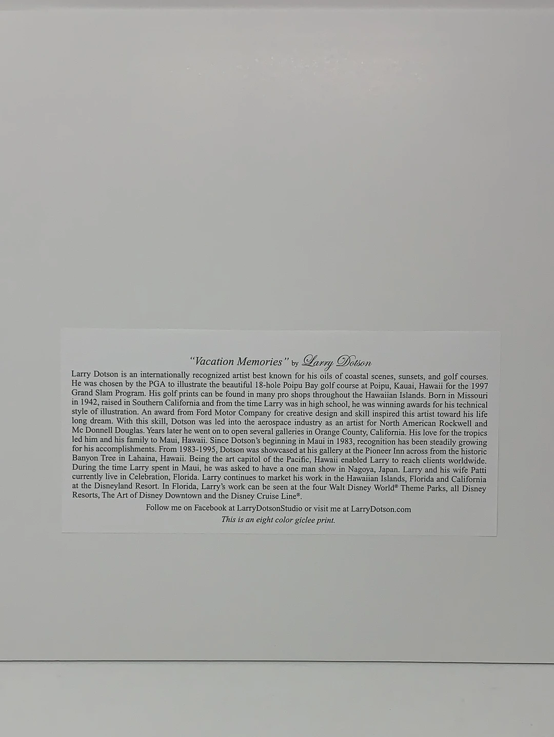 Disney The Wilderness Lodge By Larry Dotson 11x14" Matted Print 2 Disney The Wilderness Lodge By Larry Dotson 11x14" Matted Print - Image 2