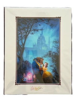 Disney Beauty And The Beast “Timeless Beauty” SIGNED By William Silvers Matted Print