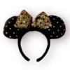 Disney Black Velvet Minnie Mouse Ear Headband For Adults