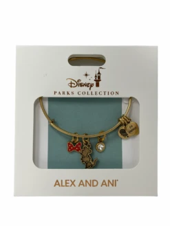 Disney Alex And Ani Minnie And Bow Charm Bracelet