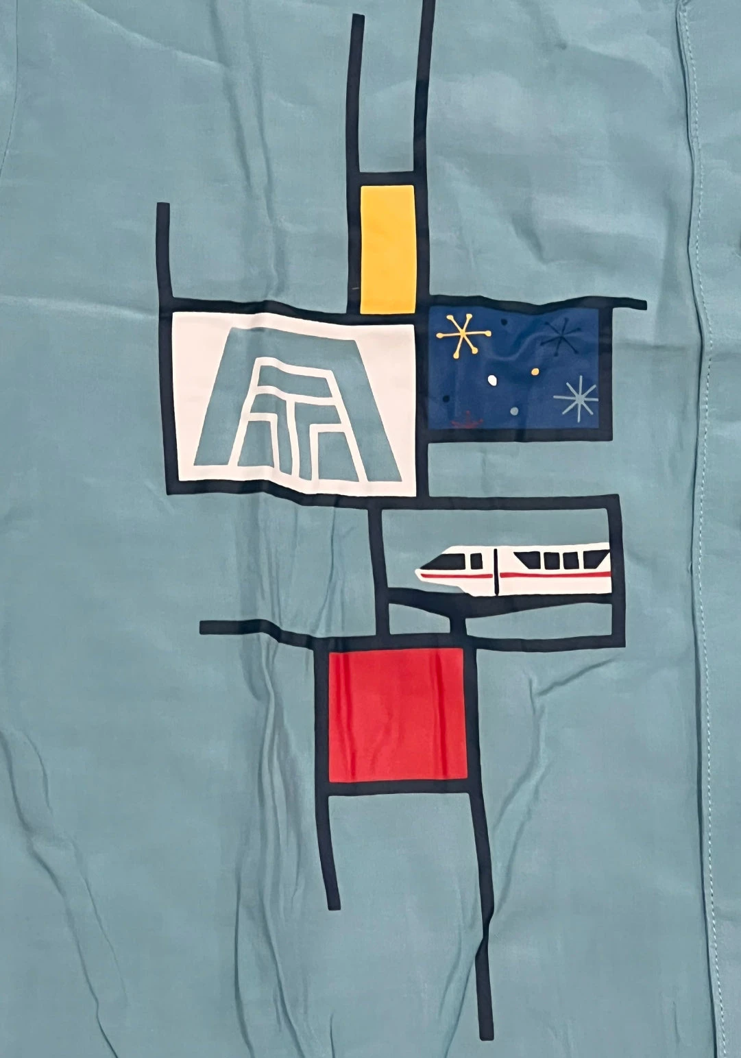 Disney World 50th Anniversary Contemporary Resort Woven Button Shirt 2 Disney World 50th Anniversary Contemporary Resort Woven Button Shirt - Image 2