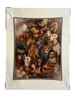 Disney Print "Disney Dog Days" By Darren Wilson 14x18" Matted Print