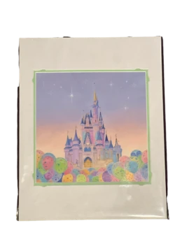 Disney "Merriment" Magic Kingdom Castle By Rosemary Begley 11X14” Matted Print