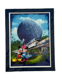 Disney "We Love EPCOT" By Artist Stephen Fishwick 14x18” Matted Print