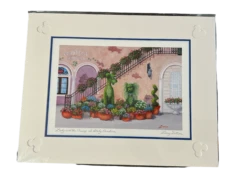 Disney Lady And The Tramp At Epcot Italy Pavilion By Larry Dotson 11x14" Matted Print