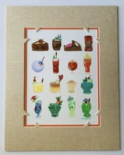 Disney ParksTrader Sam’s A Taste Of Tiki By Ann Shen 14”x 18” Matted Print