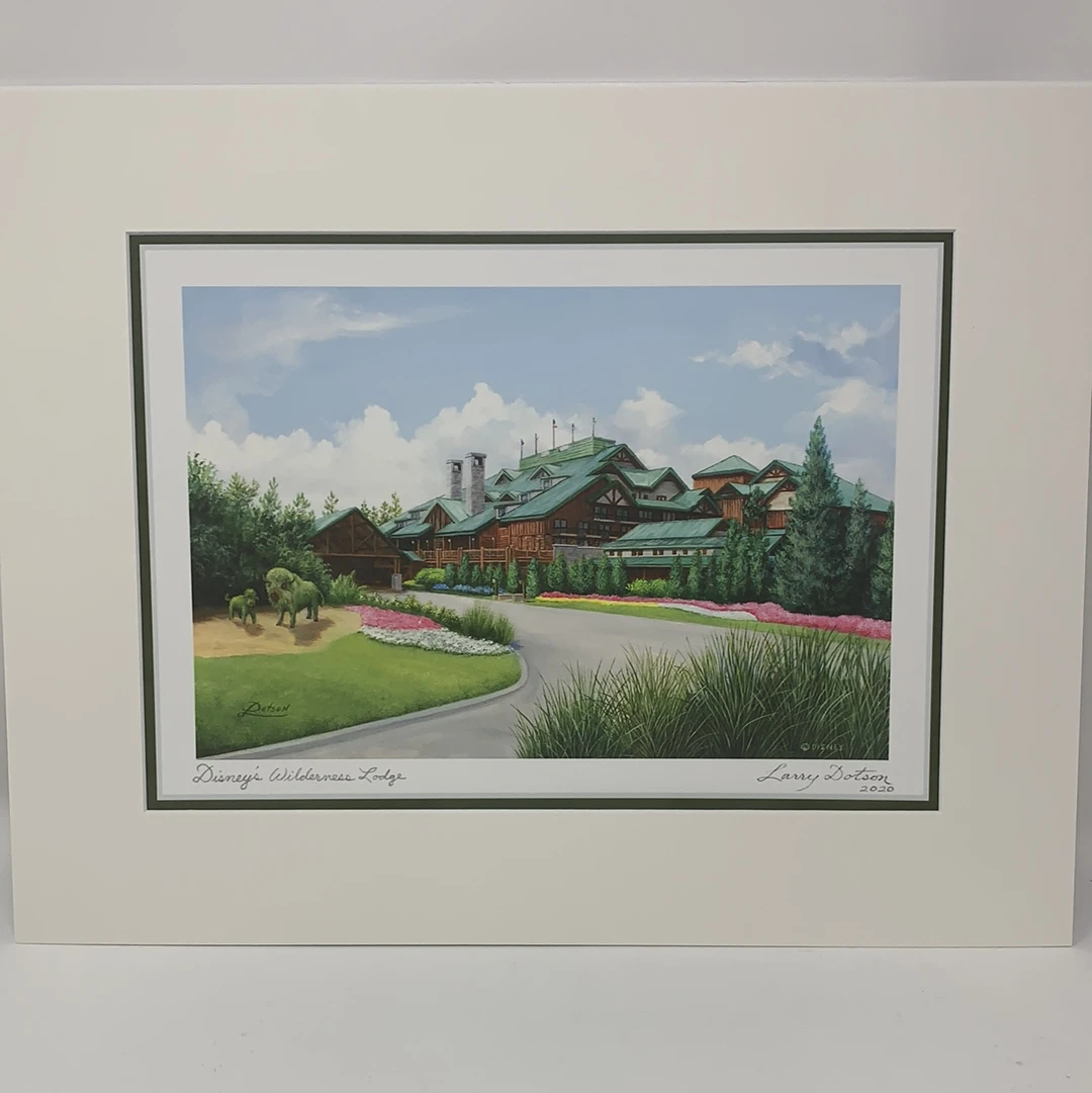 Disney The Wilderness Lodge By Larry Dotson 11x14" Matted Print 1 Disney The Wilderness Lodge By Larry Dotson 11x14" Matted Print
