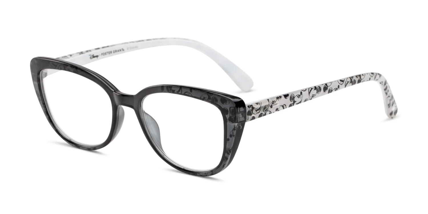 Disney The Dreamerx Foster Grant® Reading Glasses Black/Crystal, Mickey Mouse Print 1 Disney The Dreamerx Foster Grant® Reading Glasses Black/Crystal, Mickey Mouse Print